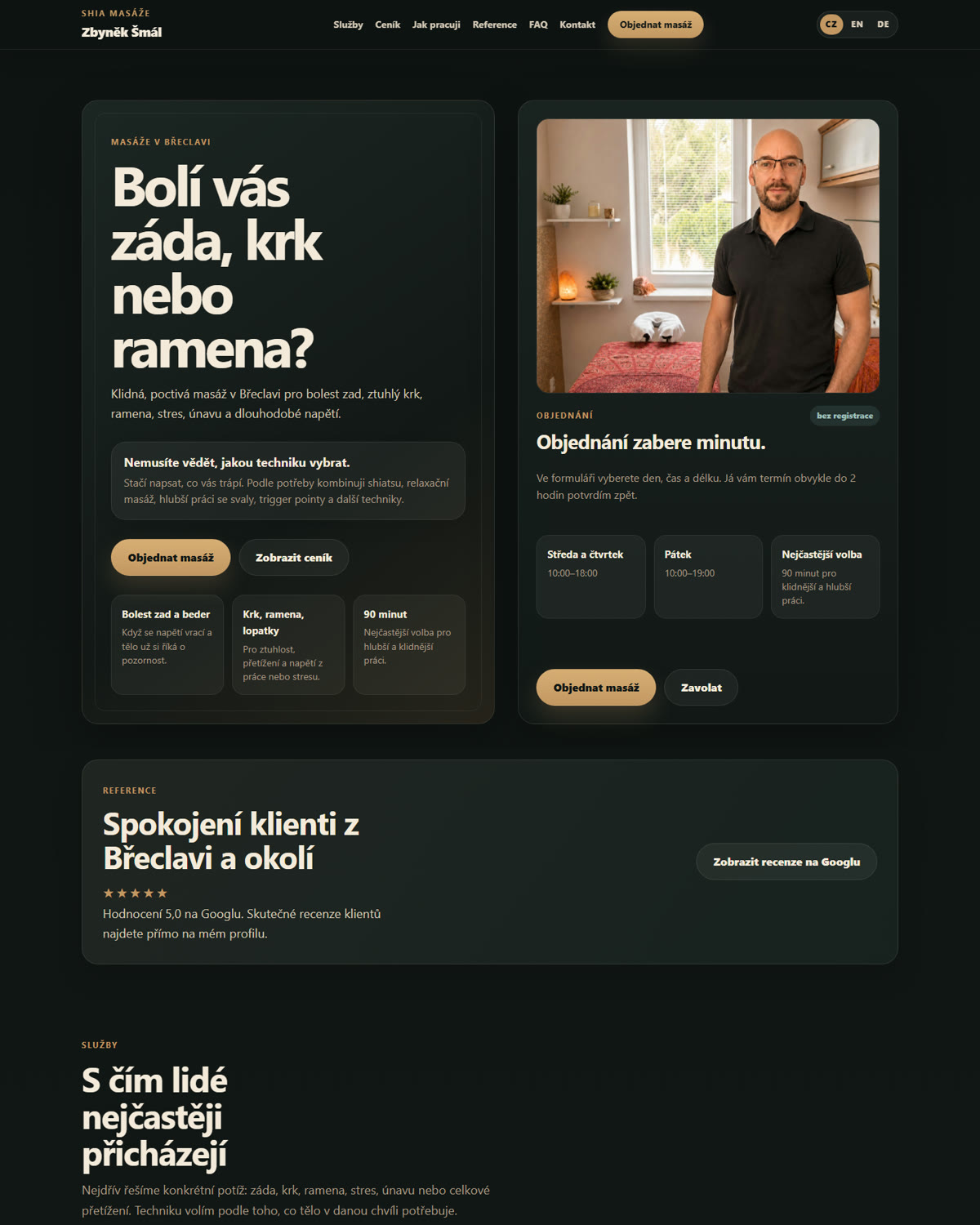Náhled úvodní stránky shiatsumassage.cz